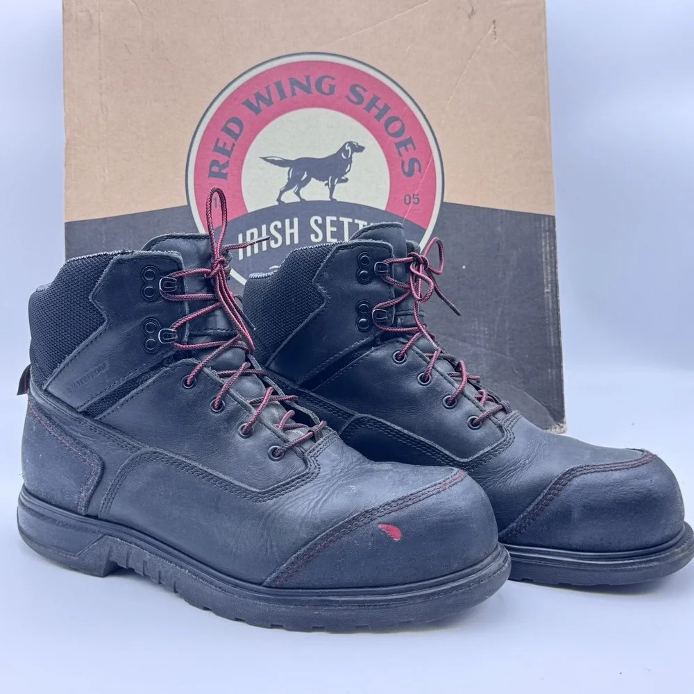 Red Wing 2400 EH Safety Toe Waterproof Work Boots Mens 10.5D Black ASTM F2413-11